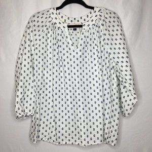 Universal Thread cotton popover 3/4 sleeve blouse size L Y19